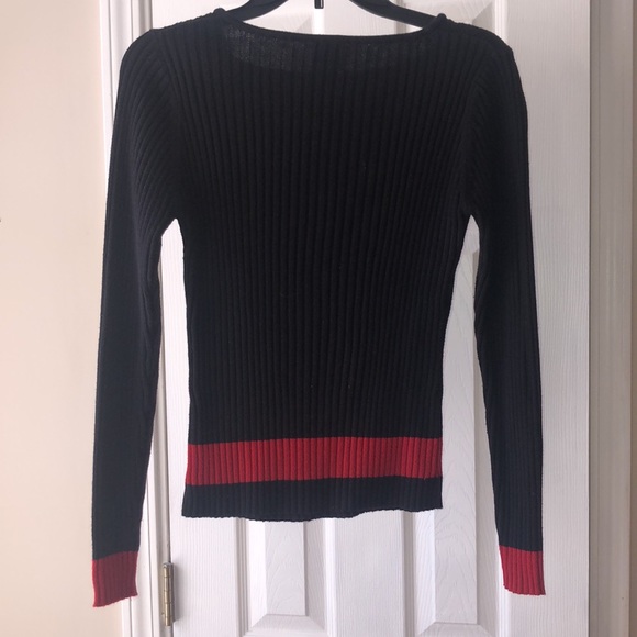 Vintage Clio Sweater Black and Red Size Small - Picture 2 of 7